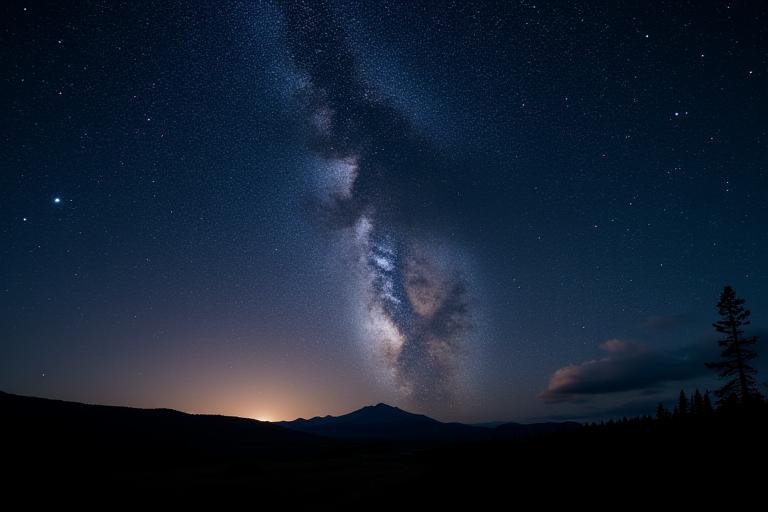 A pristine, unpolluted dark night sky filled with countless stars and the Milky Way over a remote, natural landscape.